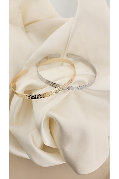 GLİTHE.CO Women's Gold Tree Bark Pattern Ribbon Choker