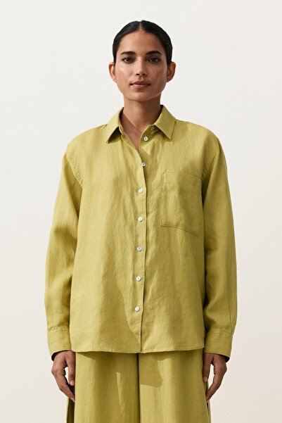 Oysho %100 keten Relaxed gömlek
