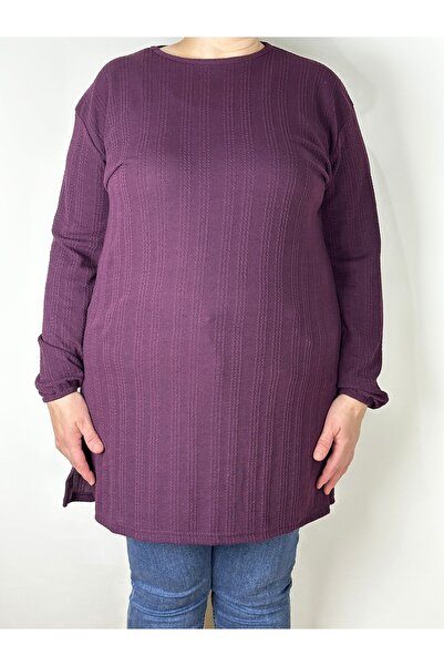 YAŞAR TRİKO Women's Plum Long Sleeve Ankle Elasticated Crew Neck Acrylic Long...