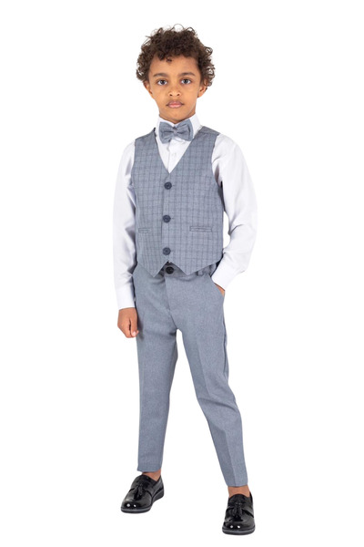 MiniKids Stylish 4-piece suit Tony grey 134 (8-9 years)