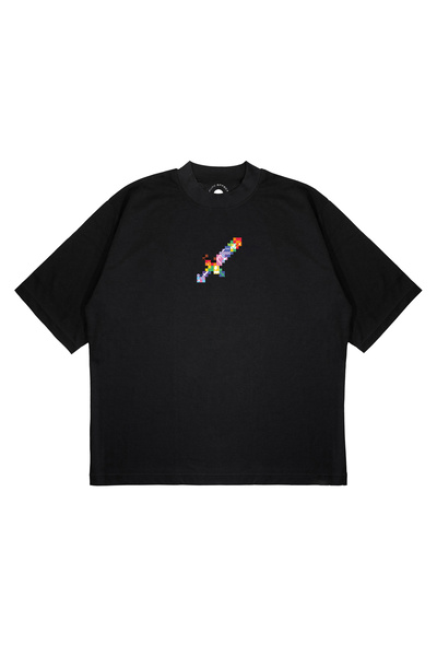 PURE EFFECT Unisex Oversize kroj MINECRAFT MAČ Štampano Kutijasti kroj, debel...