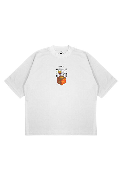 PURE EFFECT Unisex Oversize kroj MINECRAFT COOK IT Štampano Debeli materijal ...