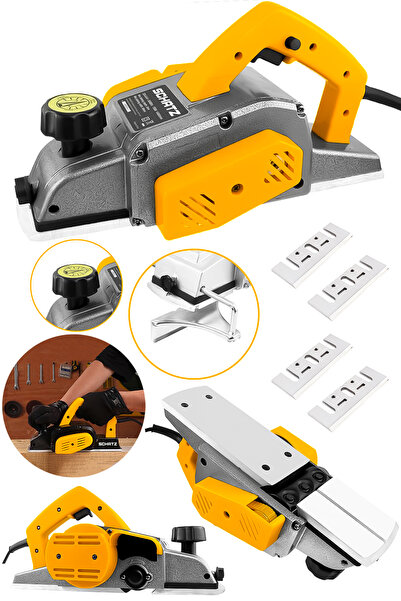 Schatz 800W Sjs Metal Şanzıman Bakır Sargı Motor Çift Bıçaklı Planya Rende Ma...