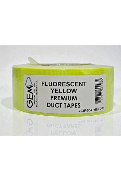 GEM - أشرطة لاصقة ممتازة من القماش/القماش 50 مم × 25 م - (أصفر فلورسنت)
