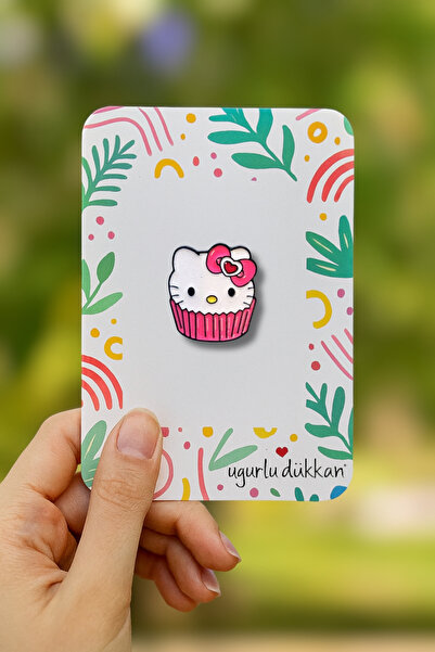 uğurlu dükkan Pembe CupCake Hello Kitty Rozeti