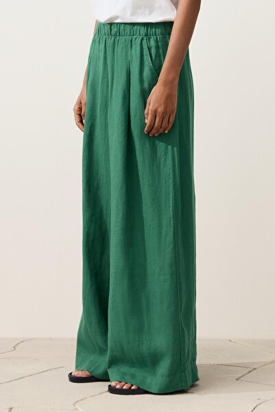 Oysho 100% linen wide leg trousers