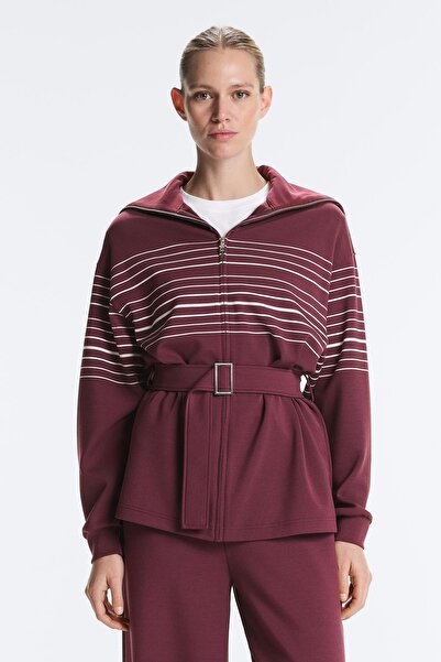 Oysho Long sailor stripe jacket with soft-touch modal