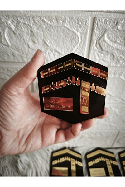 Doğrukan Hediyelik 10 adet Pleksi Kâbe Figürlü Hediyelik – Altın Detaylı Özel...