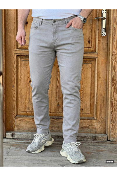ElitWear Erkek Slim Fit Likralı Kemerli Jean