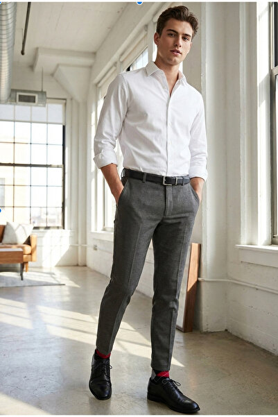 iza Men’s Stretchable Slim Fit Everyday/Office Wear Ankle Length Pants