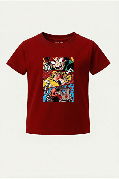 nirvoda Παιδικό μπλουζάκι Demon Slayer Tanjiro Zenitsu με στάμπα για παιδιά