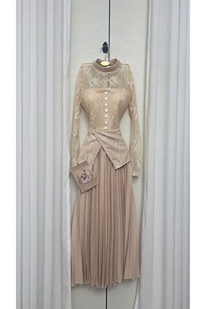 CONTENU Soft long-sleeved Lace dress