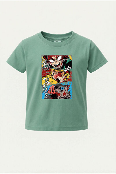 nirvoda Παιδικό μπλουζάκι Demon Slayer Tanjiro Zenitsu με στάμπα για παιδιά