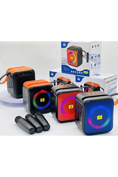 WUF WUFW106K Portable Karaoke Bluetooth Speaker With Dual Wireless Mics & RGB...