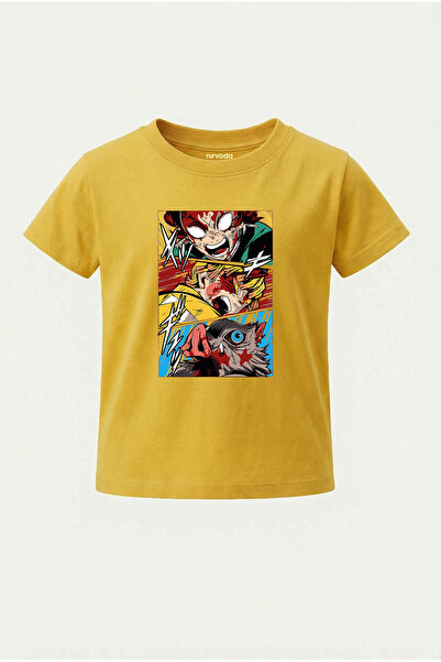 nirvoda Παιδικό μπλουζάκι Demon Slayer Tanjiro Zenitsu με στάμπα για παιδιά