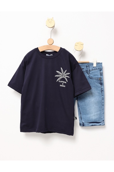 MiniKids Premium summer set Tropical navy blue 134 (8-9 years)
