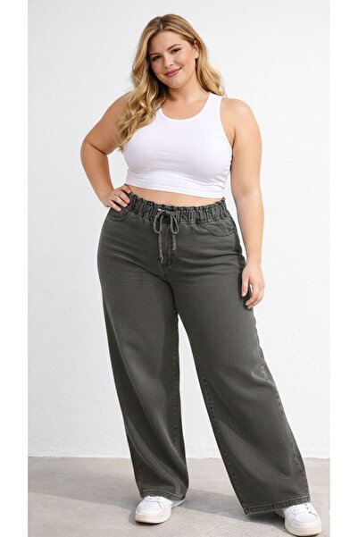 nd jeans New Season-High Waist Elastic Smoked Wide Leg Pants - Flexible and C...