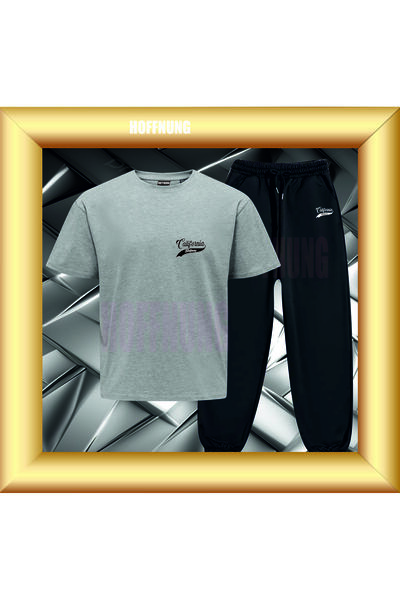 HOFFNUNG Unisex Casual Short Sleeve Set with Califormia Hoffning Print Outdoo...