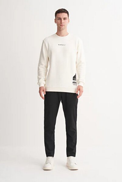 Cazador Kalın Diyagonal Dokulu %100 Pamuk 3 İplik Regular Fit Sweatshirt