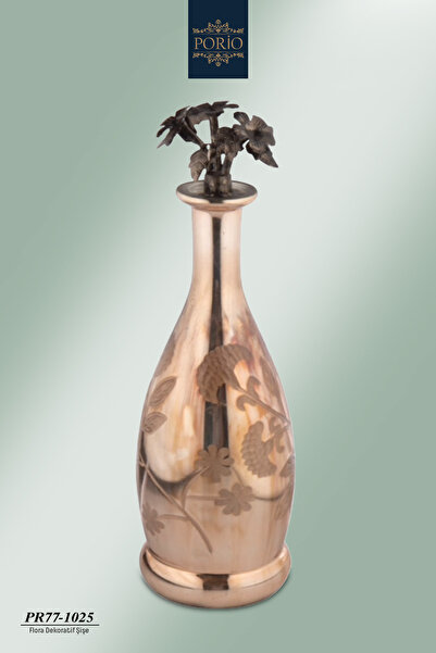 Porio Flora 36*11 cm Dekoratif Modern Motifli Cam Şişe PR77-1025