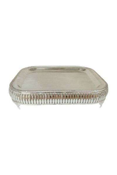 AZOZ MERCHLY Rectangular silver iron tray, 27x33 cm