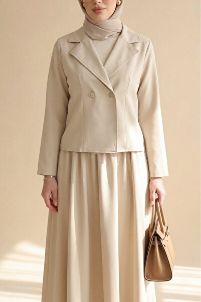 Modamorfo Double-Breasted Collar Jacket with Double Buttons on the Front and ...