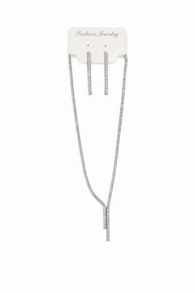 GLOW ACCESSORIES BAE Zircon Stone Waterway Necklace Earrings Jewelry Set