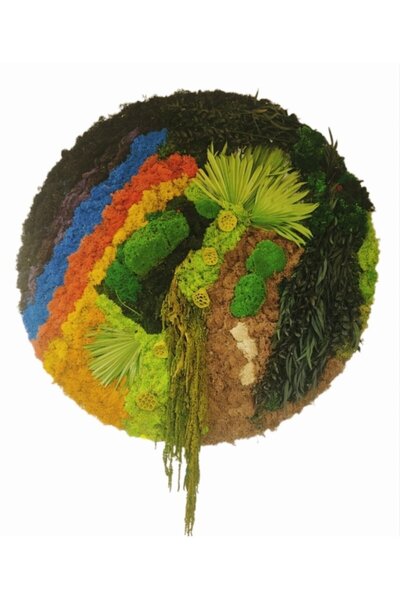 OEMS Panou decorat cu licheni și plante stabilizate