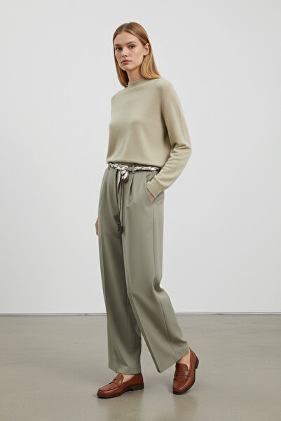 Vireo Club Дамски отворен каки шал колан с детайли панталони