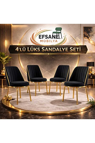 Efsane i.E.G GOLD SANDALYE 4 ADET SALON MUTFAK YEMEK ODASI BAHÇE BALKON OTEL ...