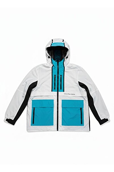 Calvin Klein Color Blocked Raincoat-Windbreaker
