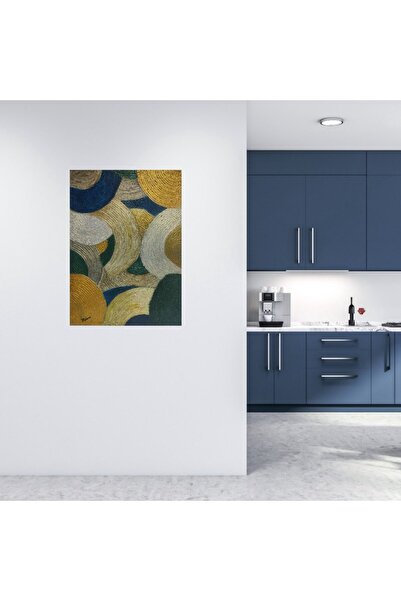 OEMS Βιολογική υφή πηλού - Ζωγραφική διακοσμημένη με πηλό - 50x70 εκ.