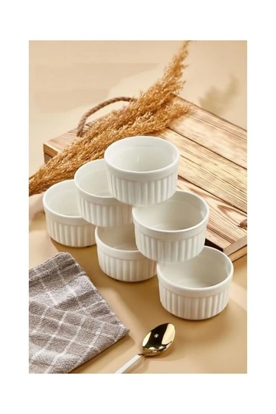 Romans Set of 6 Porcelain Soufflé and Cake Oven Dishes - 10 cm