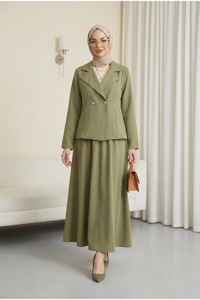 Modamorfo Double-Breasted Collar Jacket with Double Buttons on the Front and ...