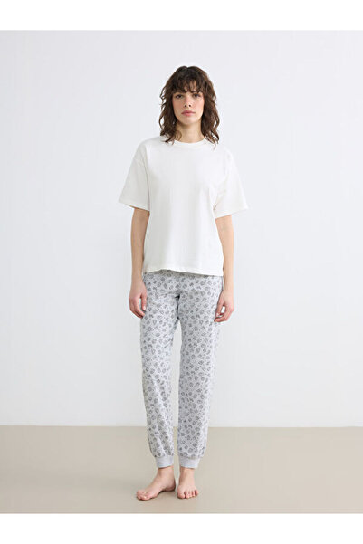 LC Waikiki Rmz Gi̇yi̇m Farkiyla Women's Printed Jogger Pajama Bottoms with Wa...