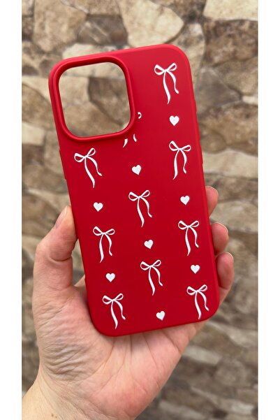 Vip Case iPhone 15 Pro Max Compatible Heart Bow Patterned Silicone Shock-Abso...