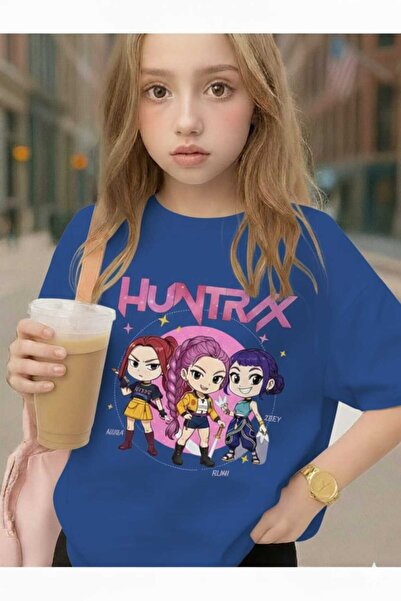 New Shine Huntrax Printed Saks Blue Kids T-Shirt