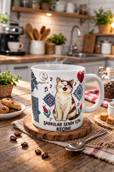 Hababamevi Keçi ⭐ Cat Baskılı Porselen Kupa