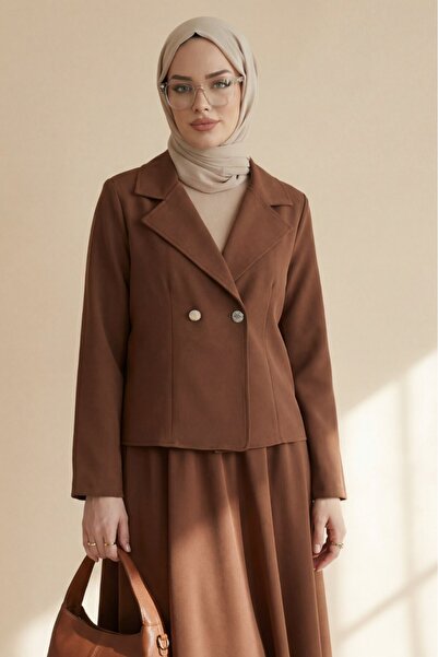 Modamorfo Double-Breasted Collar Jacket with Double Buttons on the Front and ...