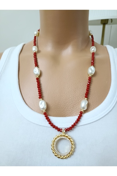 elisitakistory çeyrekaltın takmak için kolye incili ve kristal cam boncuklu k...