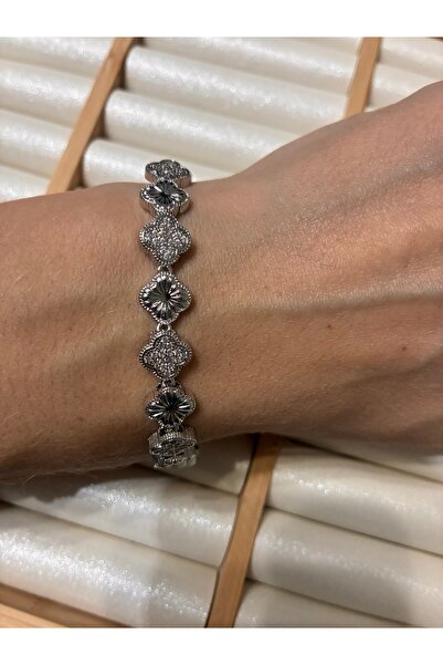 ARİ TAKI Yonca Silver Steel Bracelet 19cm
