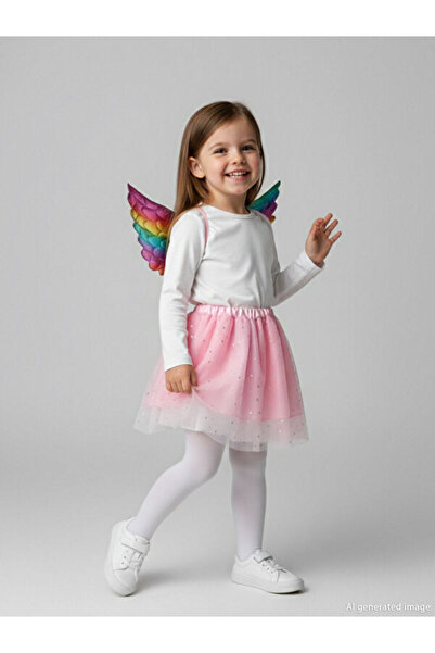 LC Waikiki Sparkling Choices Girls Tutu Skirt and Wing Costume from Shining S...
