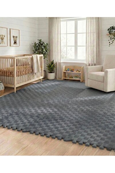 CARPAZAR 6 Parça Set 50x50 13mm Kare Desen 100x150 Kurulumlu Tatami Minder Ze...