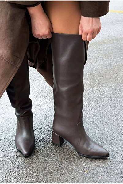 I Love Shoes Pelena Women's Heeled XL Boots Light Brown Matte Leather