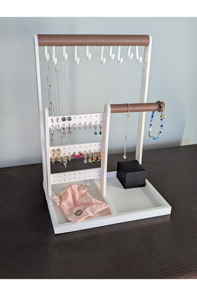 Sunus Çok Amaçlı Takı ve Küpe Standı - Kolye Bileklik Yüzük Masaüstü Organize...