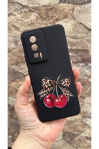 Vip Case Poco F5 Pro Compatible Cherry Bow Leopard Pattern Silicone Shock-Abs...