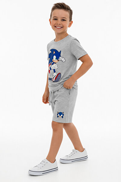 FAMILYMALLSA طقم أطفال ولادي بشخصية Sonic – قطعتين (بلوزة + شورت)