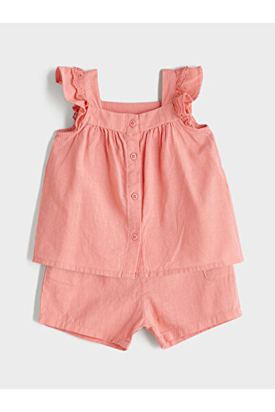 LC Waikiki Selections I Square Roba Collar Classicbaby Girl Blouse and Shorts...