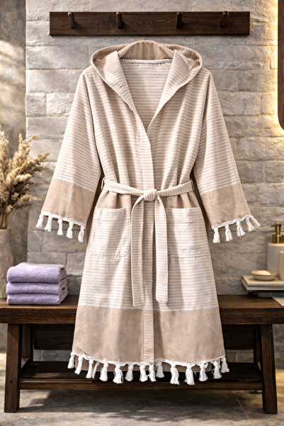 Hig Store 100% Cotton Woven Hooded Unisex Pique Bathrobe with Pockets Ultra S...