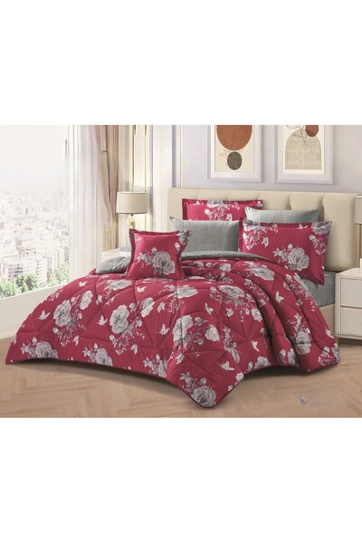 HOURS Summer double bed sheet set, 7 pieces, made of microfiber fabric, for y...